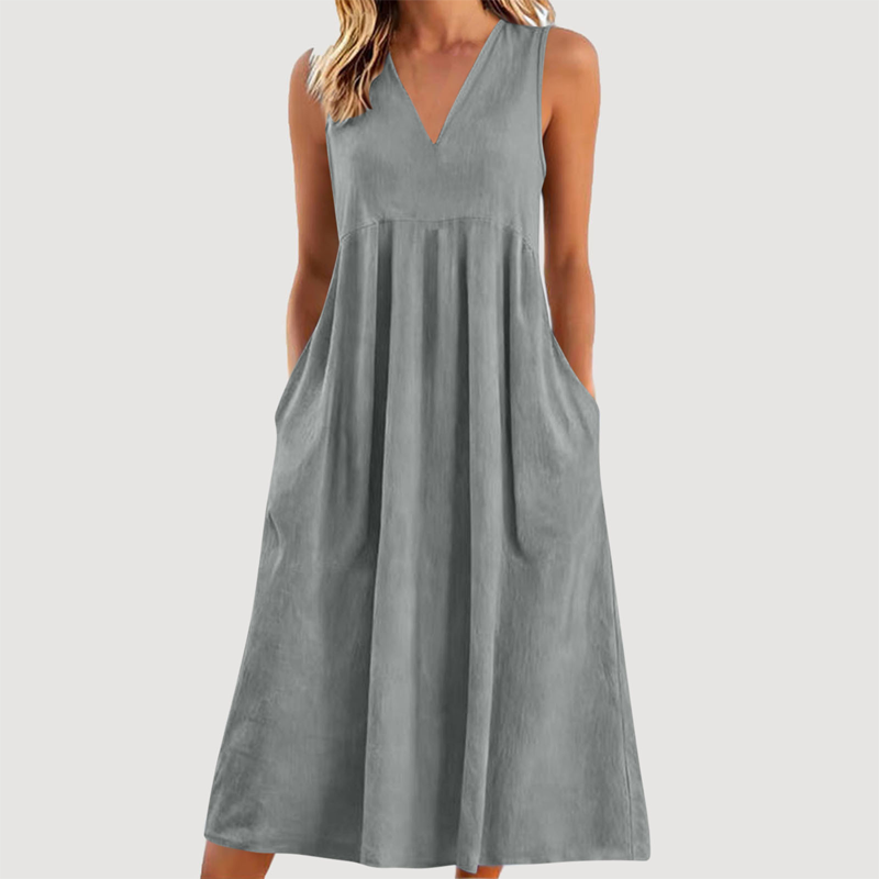 🔥New Arrivals & Special Offers-Women's Casual V-Neck Sleeveless Midi Dress