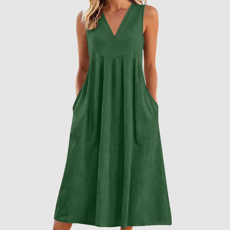 🔥New Arrivals & Special Offers-Women's Casual V-Neck Sleeveless Midi Dress