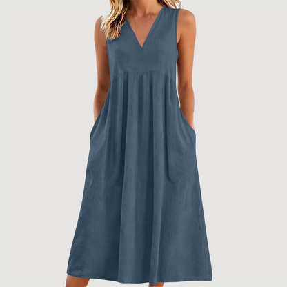 🔥New Arrivals & Special Offers-Women's Casual V-Neck Sleeveless Midi Dress