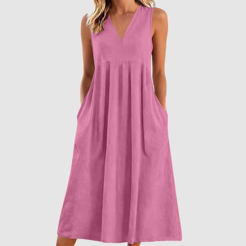 🔥New Arrivals & Special Offers-Women's Casual V-Neck Sleeveless Midi Dress