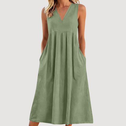 🔥New Arrivals & Special Offers-Women's Casual V-Neck Sleeveless Midi Dress