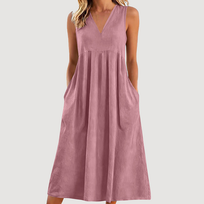 🔥New Arrivals & Special Offers-Women's Casual V-Neck Sleeveless Midi Dress
