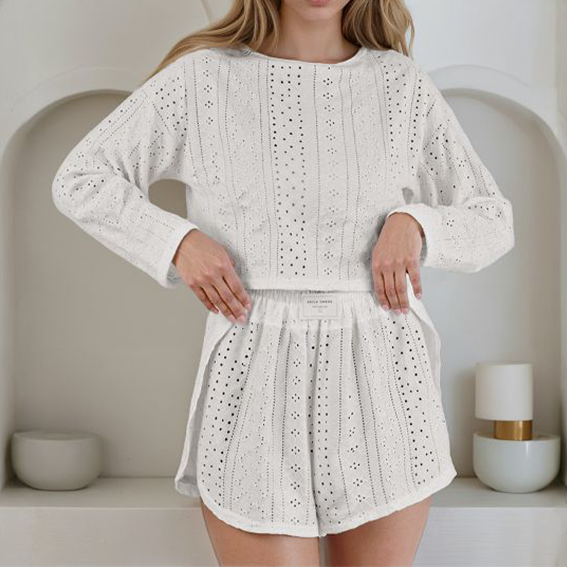 ⌛Limited-Time Offer-Women's Summer Eyelet Knit 2-Piece Set