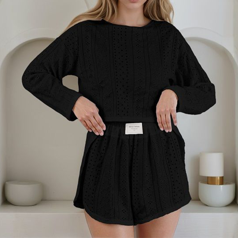 ⌛Limited-Time Offer-Women's Summer Eyelet Knit 2-Piece Set