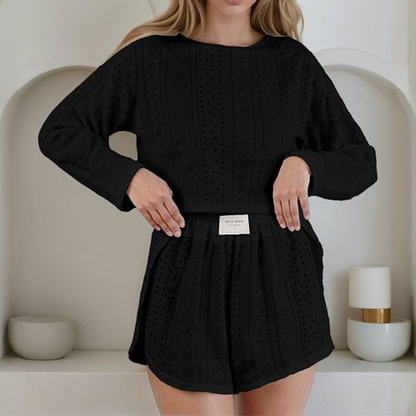 ⌛Limited-Time Offer-Women's Summer Eyelet Knit 2-Piece Set