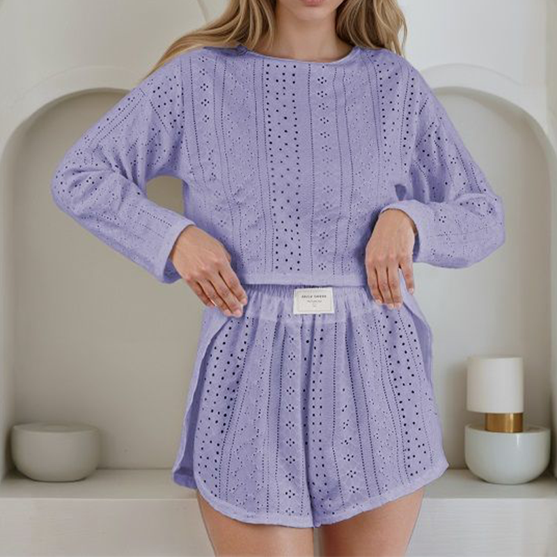 ⌛Limited-Time Offer-Women's Summer Eyelet Knit 2-Piece Set
