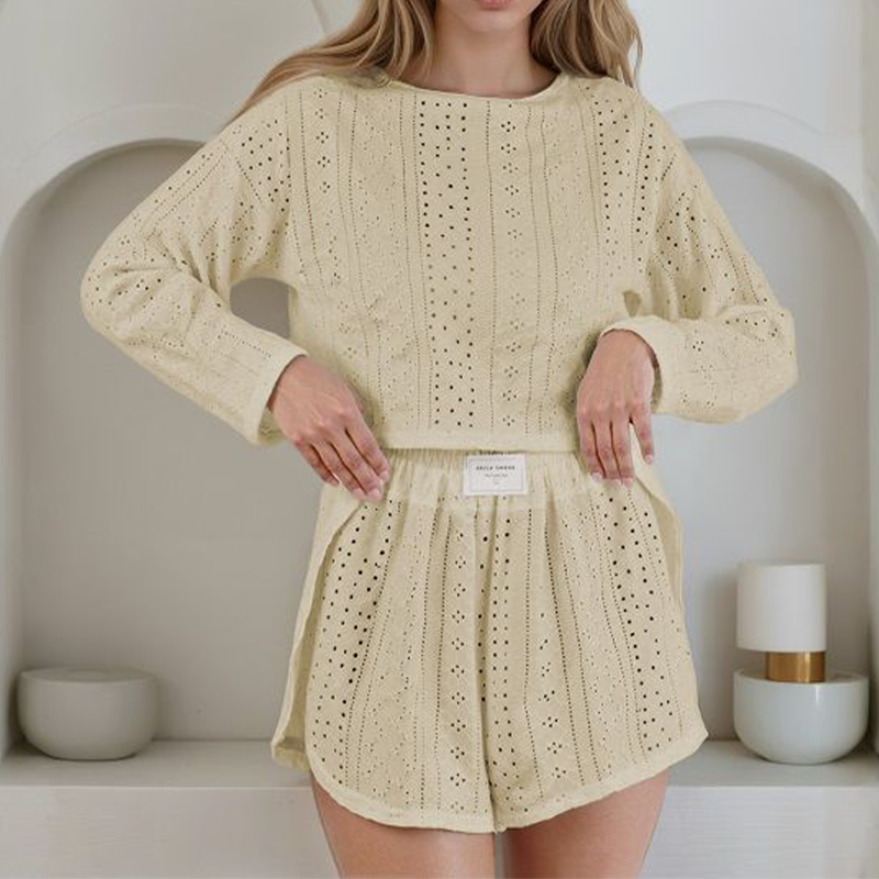 ⌛Limited-Time Offer-Women's Summer Eyelet Knit 2-Piece Set