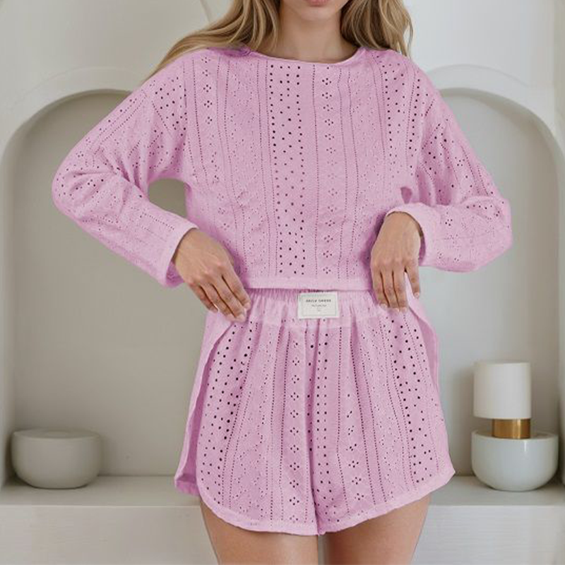 ⌛Limited-Time Offer-Women's Summer Eyelet Knit 2-Piece Set