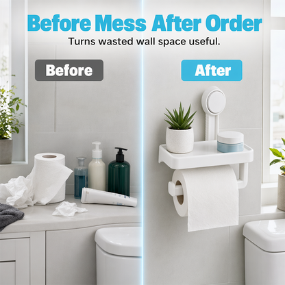 ⌛Limited-Time Offer-Suction Cup Paper Roll Holder with Storage Tray