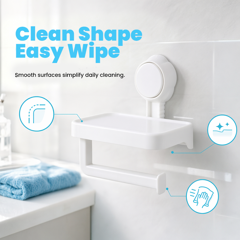 ⌛Limited-Time Offer-Suction Cup Paper Roll Holder with Storage Tray