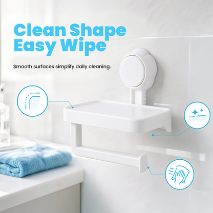 ⌛Limited-Time Offer-Suction Cup Paper Roll Holder with Storage Tray
