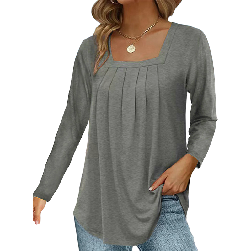 💕LAST DAY SALE ONLY $26.8!!💕🌿 Cotton Elegant Pleated Square Neck Top