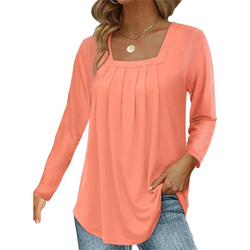 💕LAST DAY SALE ONLY $26.8!!💕🌿 Cotton Elegant Pleated Square Neck Top