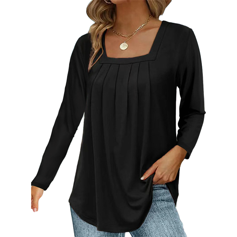 💕LAST DAY SALE ONLY $26.8!!💕🌿 Cotton Elegant Pleated Square Neck Top