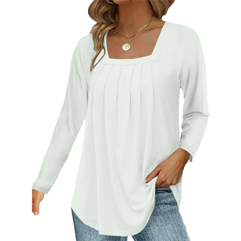 💕LAST DAY SALE ONLY $26.8!!💕🌿 Cotton Elegant Pleated Square Neck Top