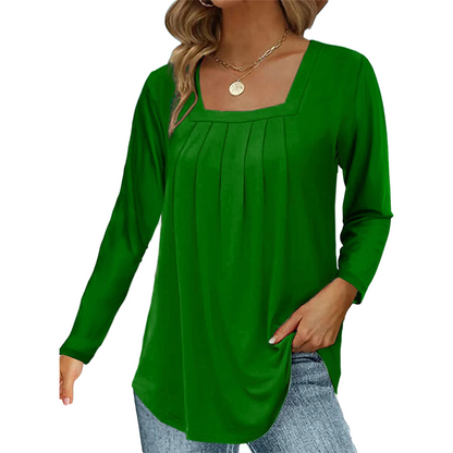 💕LAST DAY SALE ONLY $26.8!!💕🌿 Cotton Elegant Pleated Square Neck Top