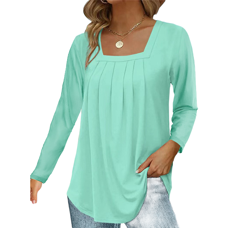 💕LAST DAY SALE ONLY $26.8!!💕🌿 Cotton Elegant Pleated Square Neck Top