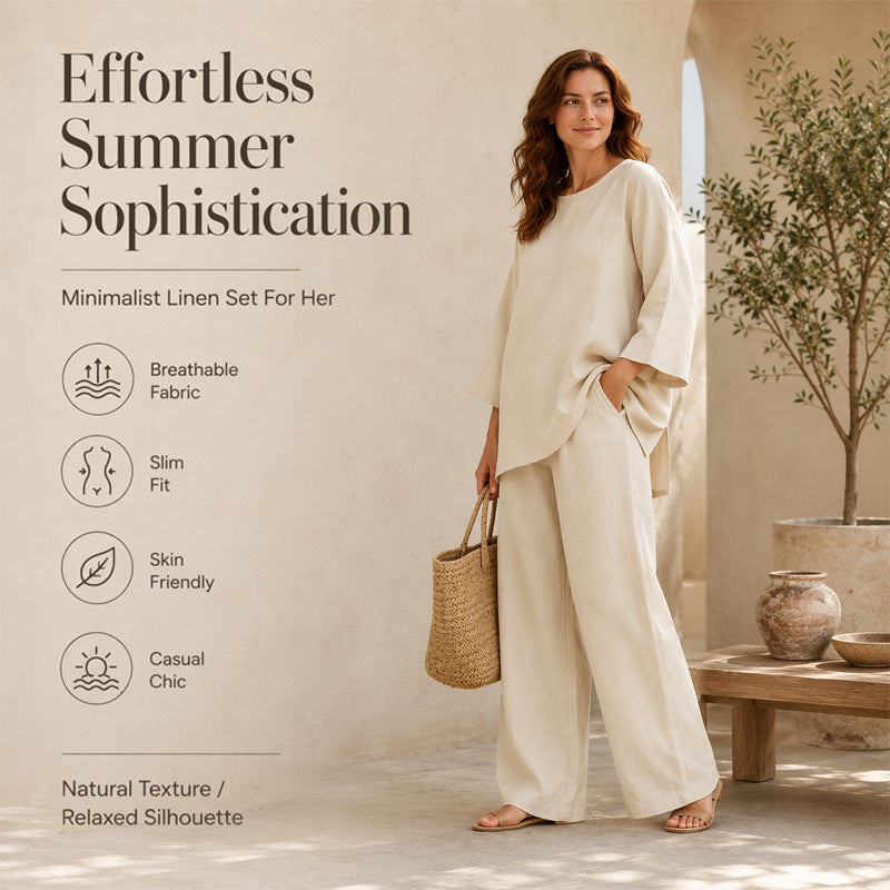 🌿New Arrivals & Special Offers-Women's Casual Linen Blend 2-Piece Set