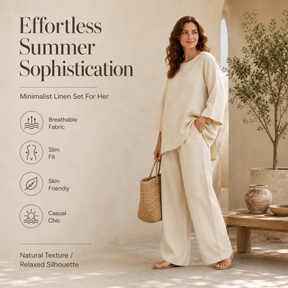 🌿New Arrivals & Special Offers-Women's Casual Linen Blend 2-Piece Set