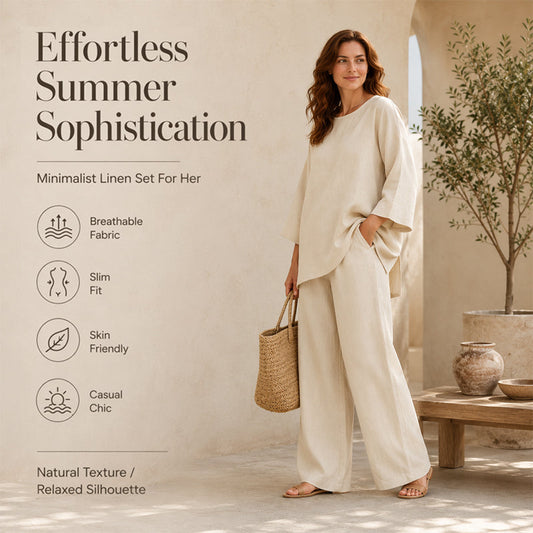 🌿New Arrivals & Special Offers-Women's Casual Linen Blend 2-Piece Set