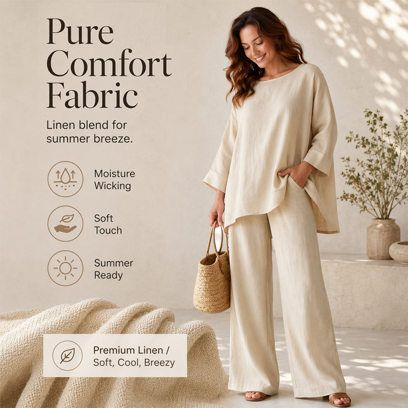 🌿New Arrivals & Special Offers-Women's Casual Linen Blend 2-Piece Set