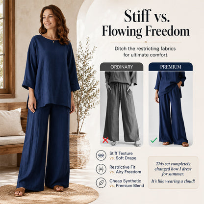 🌿New Arrivals & Special Offers-Women's Casual Linen Blend 2-Piece Set
