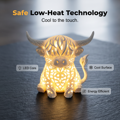 Warm Glow Highland Cow Table Lamp