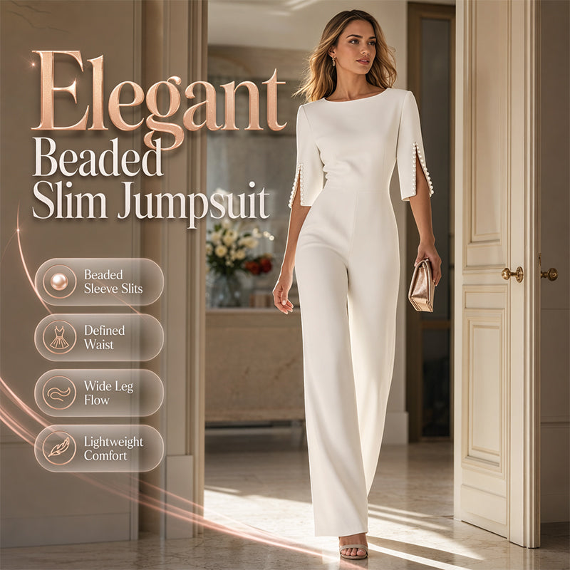 Elegant Beaded Slim Jumpsuit