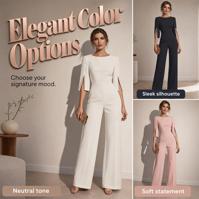 Elegant Beaded Slim Jumpsuit