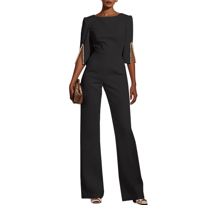 Elegant Beaded Slim Jumpsuit