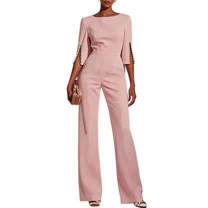 Elegant Beaded Slim Jumpsuit