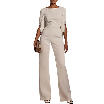 Elegant Beaded Slim Jumpsuit