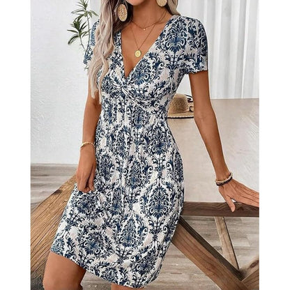 ⌛Limited-Time Offer-Women's Sleeveless V-Neck Waist Pleated Dress