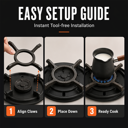 ⌛Limited-Time Offer-4-Prong Cast Iron Wok Support Stand