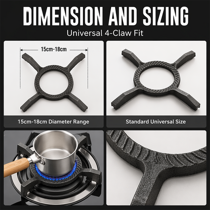 ⌛Limited-Time Offer-4-Prong Cast Iron Wok Support Stand