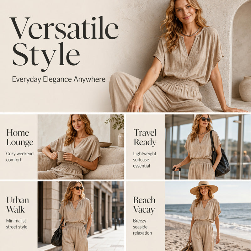 ⌛Limited-Time Offer-Women Casual Cotton Linen Loungewear Set