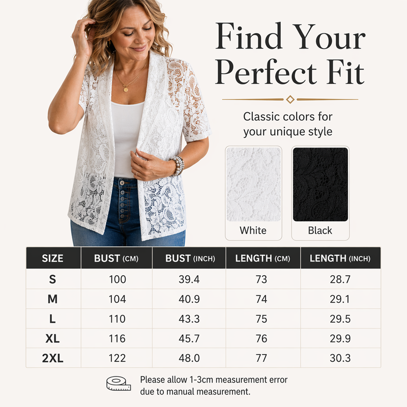 ⌛Limited-Time Offer-Women's Short Sleeve Lace Open Front Cardigan