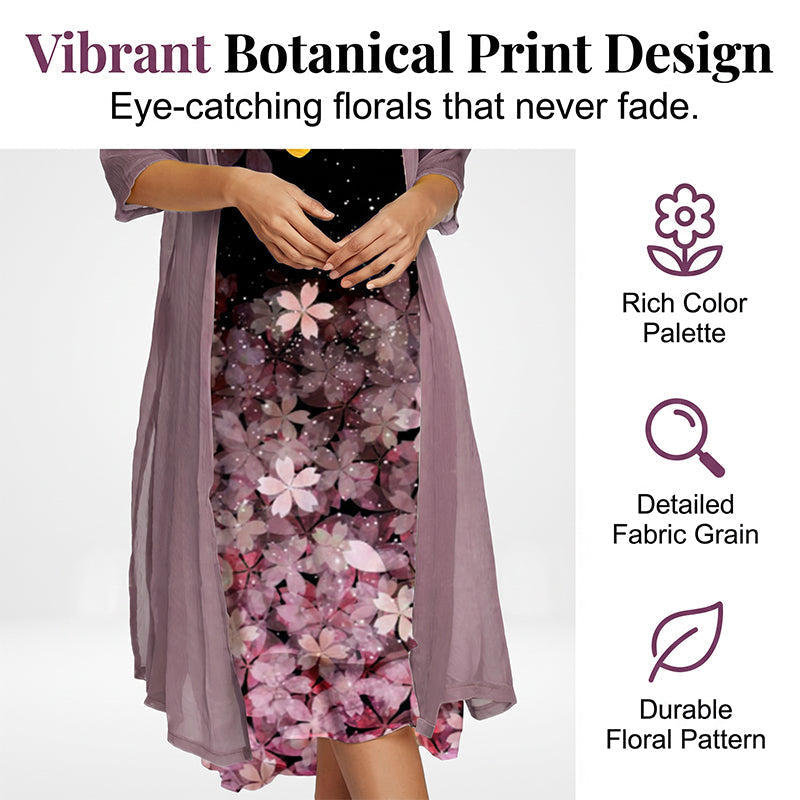 ⌛Limited-Time Offer-Flattering Floral Dress Set