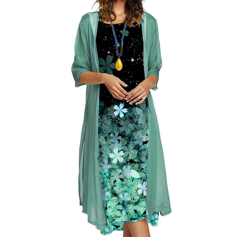 ⌛Limited-Time Offer-Flattering Floral Dress Set