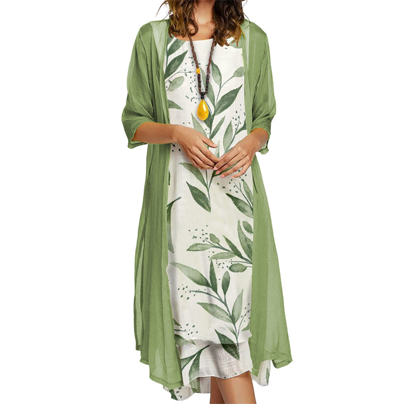 ⌛Limited-Time Offer-Flattering Floral Dress Set