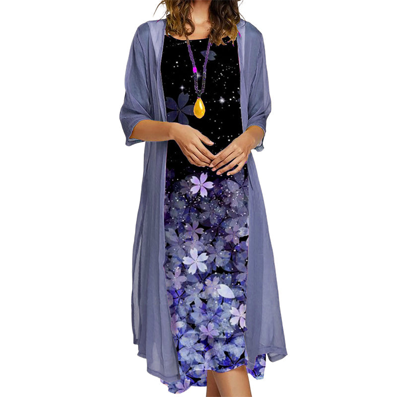 ⌛Limited-Time Offer-Flattering Floral Dress Set
