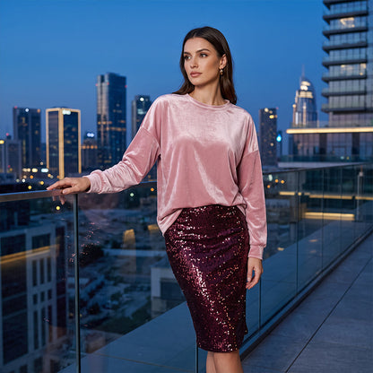 ⌛Limited-Time Offer-Women's Casual Crewneck Long Sleeve Top