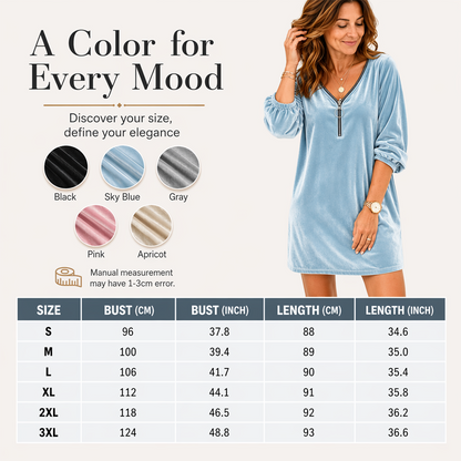 ⌛Limited-Time Offer-Women's Zip-Up V-Neck Half Sleeve Dress