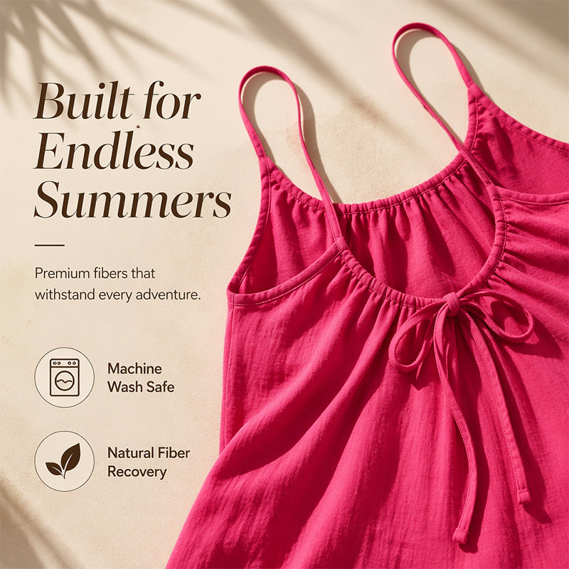 👗☀️ Women’s Backless Summer Romper – Lightweight Fabric, Adjustable Tie Straps & Relaxed Fit ✨