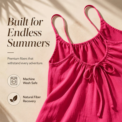 👗☀️ Women’s Backless Summer Romper – Lightweight Fabric, Adjustable Tie Straps & Relaxed Fit ✨