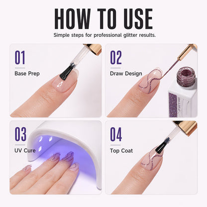 💅50% OFF FLASH SALE | Reflective Glitter Gel Nail Polish Liner