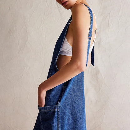 👗 Women's Fashion Denim Backless Dress