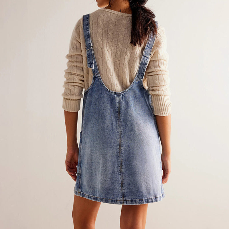 👗 Women's Fashion Denim Backless Dress
