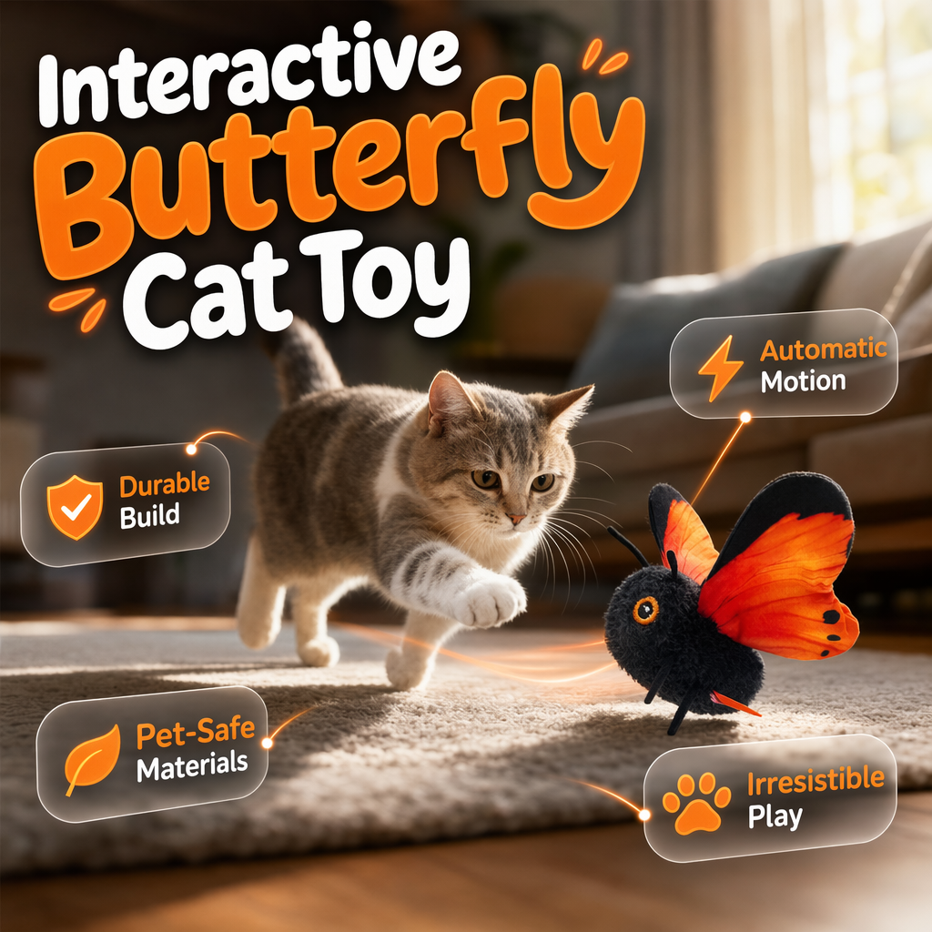 🦋🐱 Smart Sensing Flapping Butterfly Toy – 49% OFF! Motion-activated, realistic flight, interactive fun – keeps your cat engaged for hours. 🔥✨