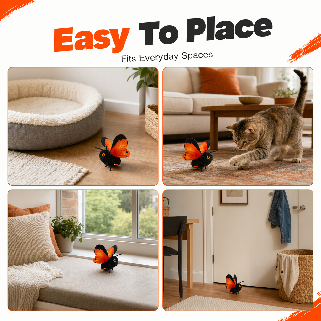 🦋🐱 Smart Sensing Flapping Butterfly Toy – 50% OFF! 🐈Perfect Playmate for Pets！Motion-activated, realistic flight, interactive fun – keeps your cat engaged for hours. 🔥✨